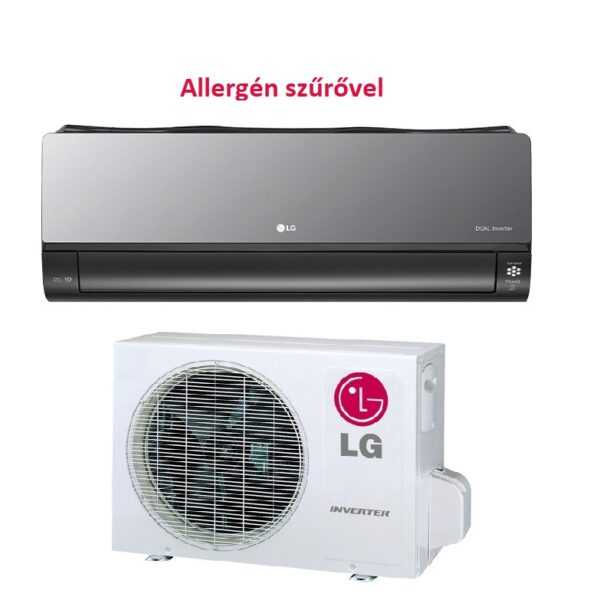 LG ARTCOOL Mirror AC09BK fekete beltéri és kültéri klímaegység
